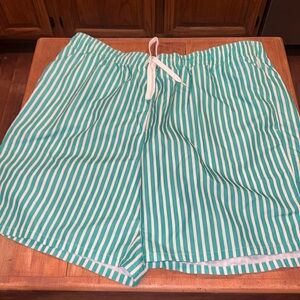 Men’s Goodfellow and Co Green and White Striped Swim Trunks